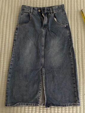 Women's Midi Blue Denim Skirt